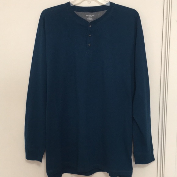 NORTHCREST Henley Cotton Poly Blend Men’s Knit Shirt - Picture 1 of 11
